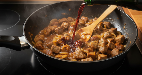 ワインを料理に使用するイメージ